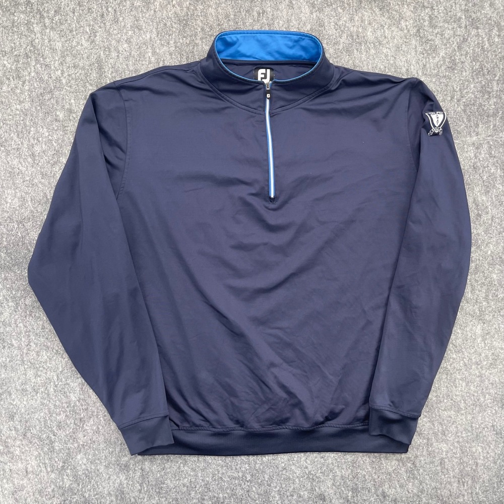 FootJoy Pullover Mens XXL Navy Blue Quarter Zip Golf SD PD GOLF Patch